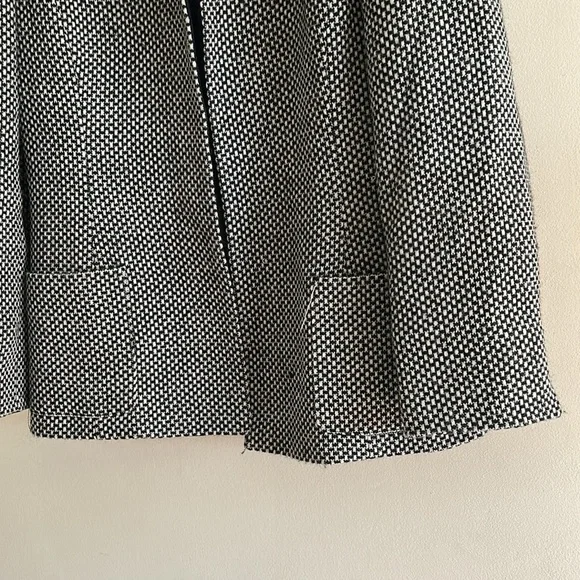 Tahari Black White Check Open Front Lined Blazer Size 14 - Picture 7 of 14